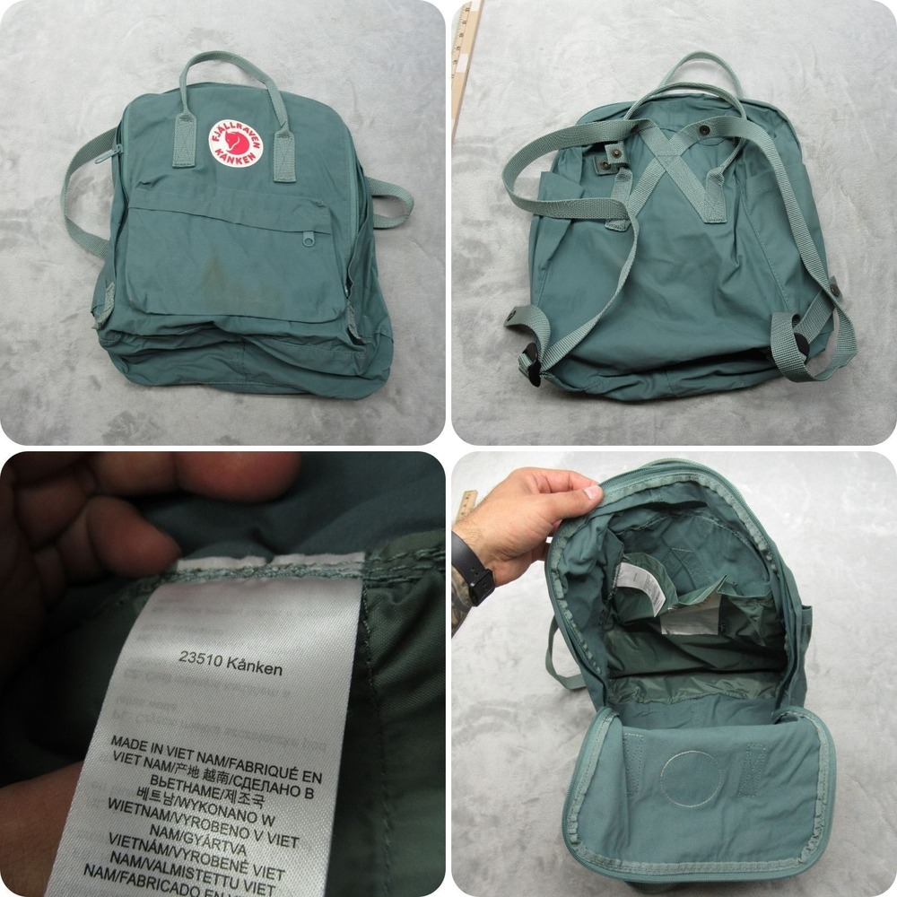 Fjallraven Kanken Backpack Bag Unisex Pine Green Pocket School Travel Nylon READ